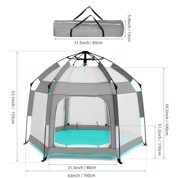 Bend River baby Playpen with Canopy, Portable Baby Beach Tent - Picture 8 of 10